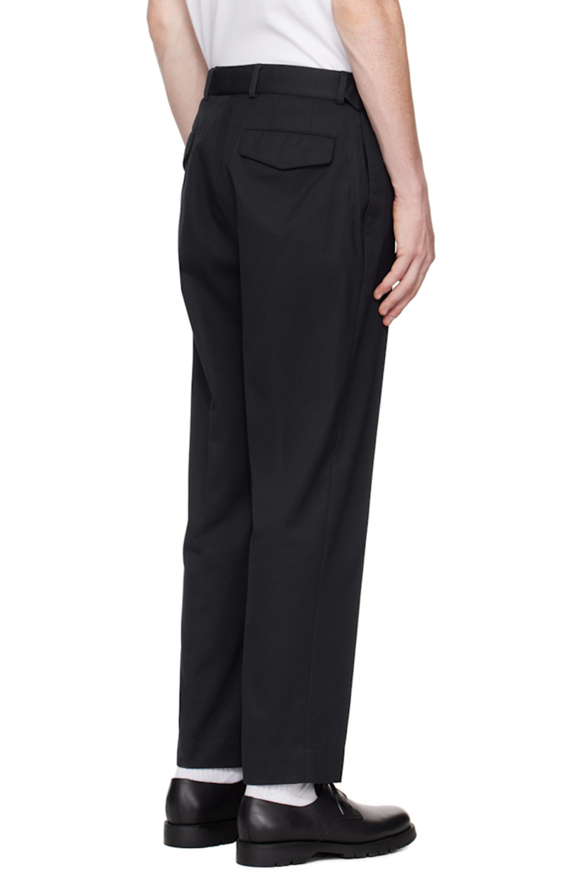 Garment-dyed loose-fit cotton-blend twill trousers.

· Belt loops 
· Detachable cinch belt
· Four-pocket styling
· Zip-fly
· Creased legs

Supplier color: Dark navy