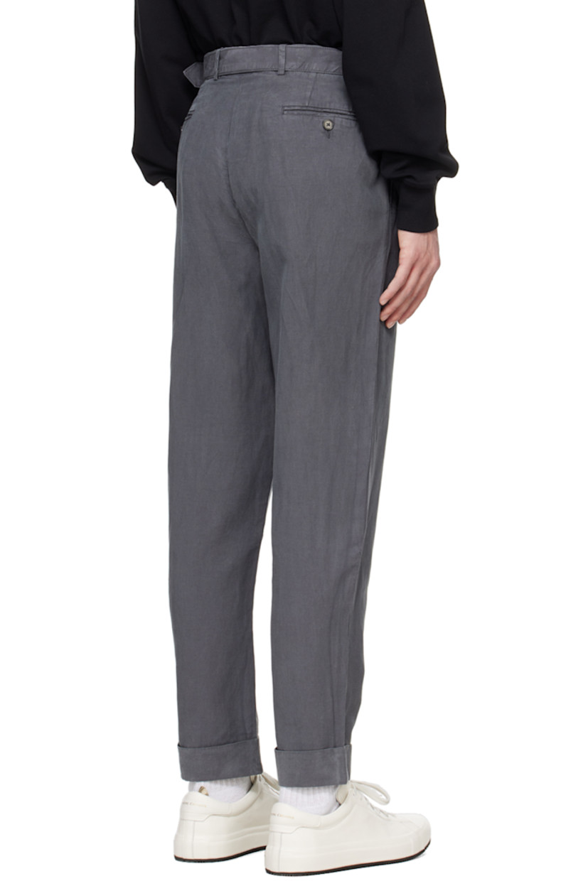 Loose-fit tapered lyocell- and linen-blend twill trousers. 

· Reactive-dyed and garment-washed
· Belt loops and detachable cinch belt
· Four-pocket styling
· Zip-fly
· Pleats at front 
· Creases at cropped legs
· Rolled cuffs

Supplier color: Grey