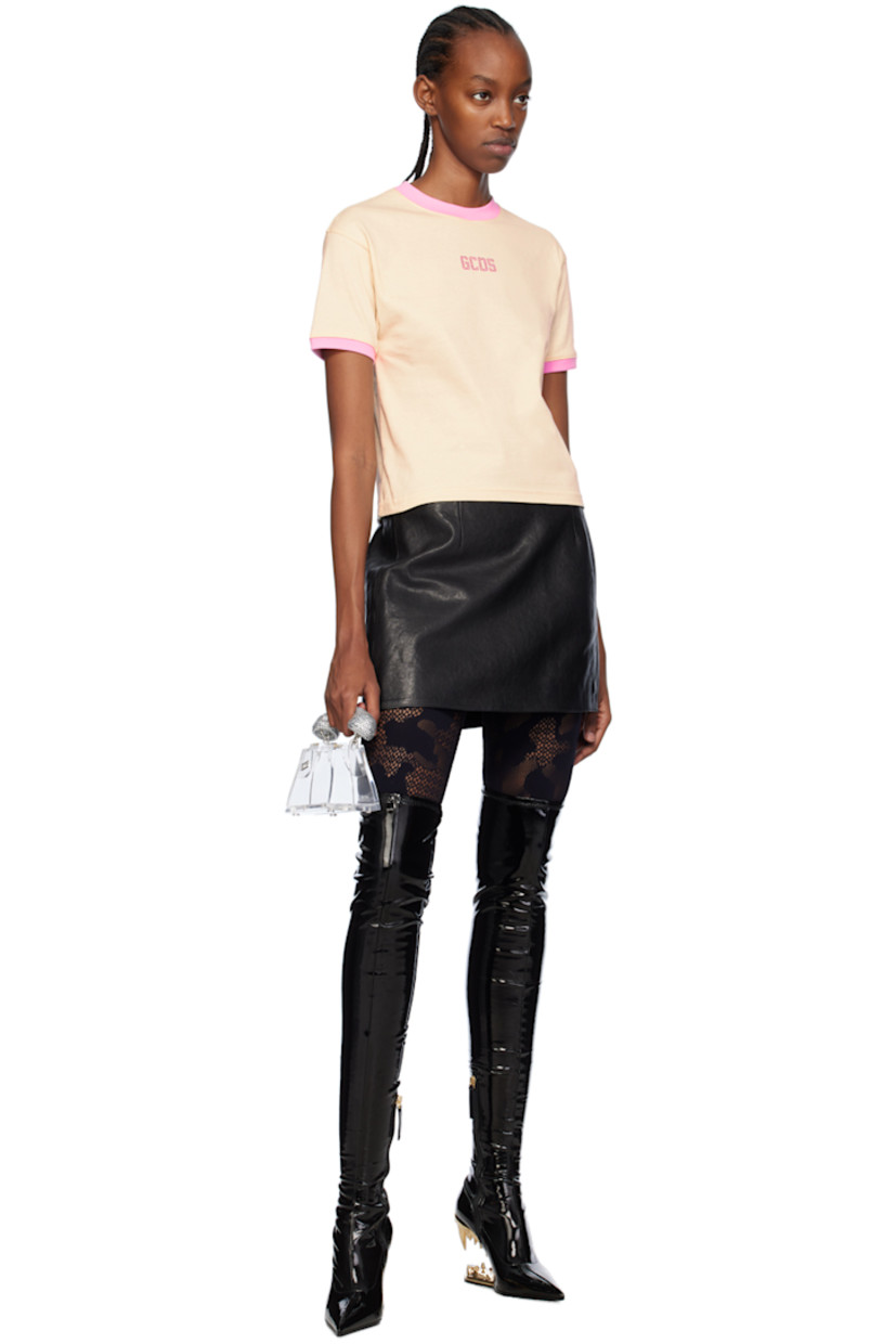 Grained leather skirt. 

· Logo hardwares at open side seam 
· Zip closure at side 
· Full viscose satin lining

Supplier color: Nero
