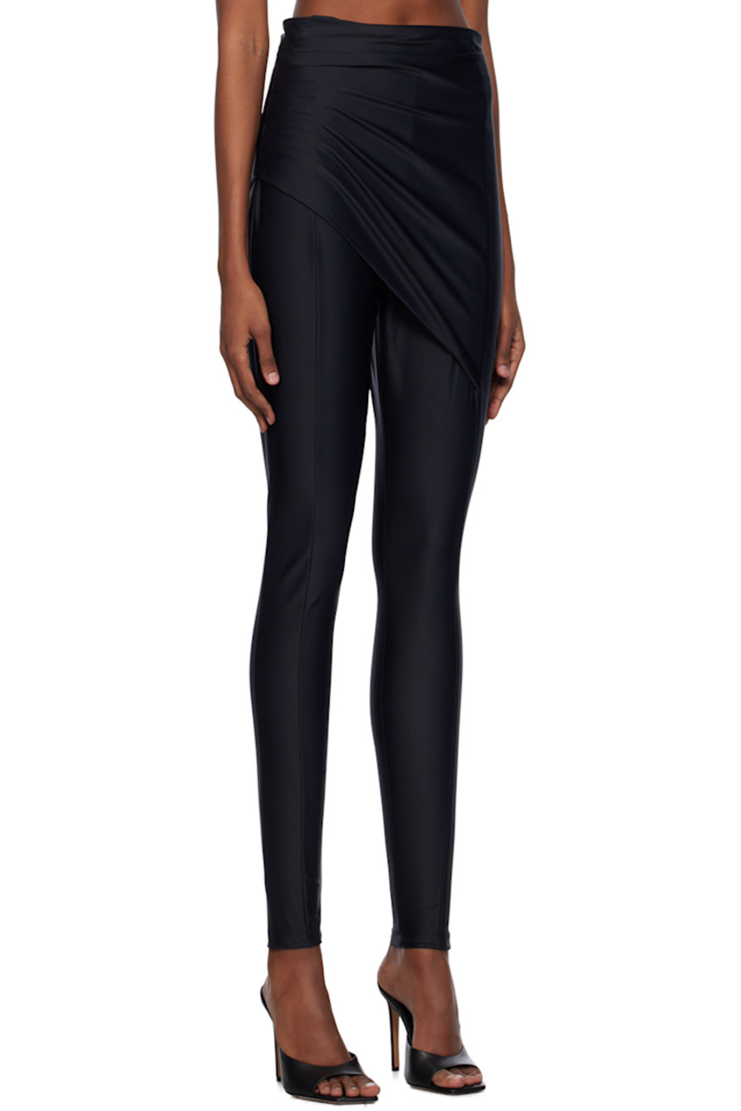 Stretch nylon jersey leggings.

· Layered construction
· Pleated overlay at waist
· Zip closure at side seam 

Supplier color: Black