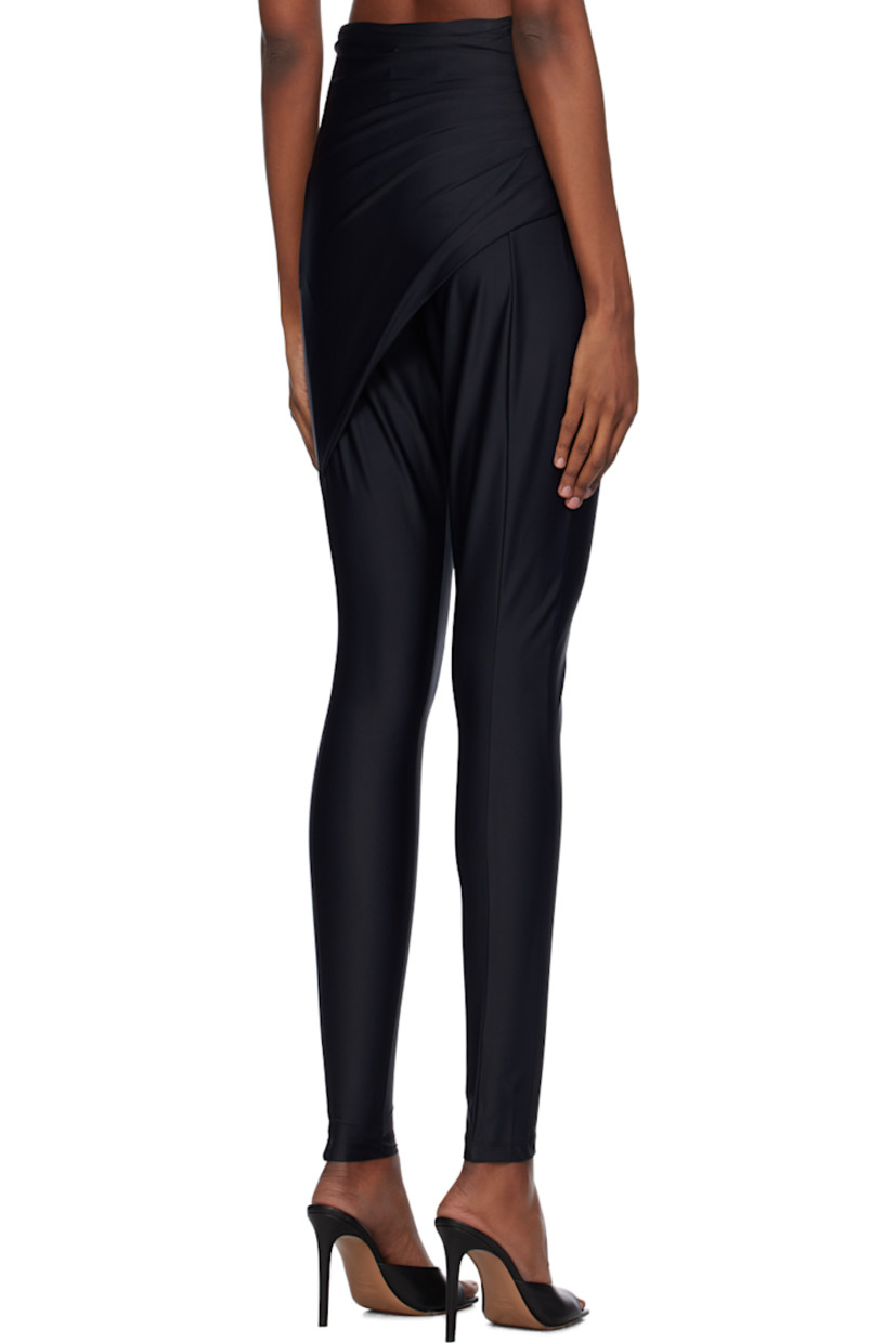 Stretch nylon jersey leggings.

· Layered construction
· Pleated overlay at waist
· Zip closure at side seam 

Supplier color: Black