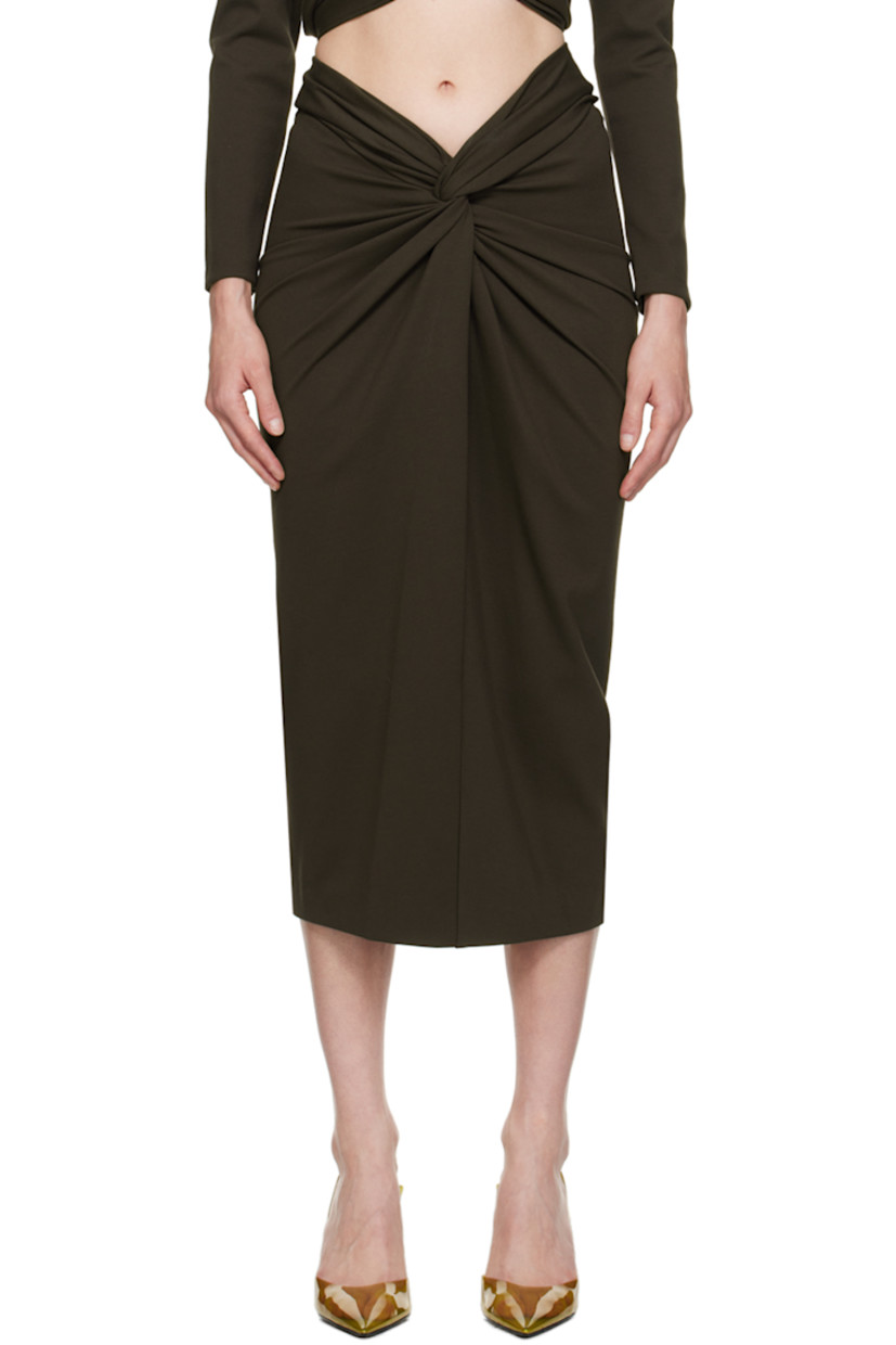 Stretch viscose- and nylon-blend jersey skirt.

· Knotted accent at front
· Zip closure at back

Supplier color: Mocha
