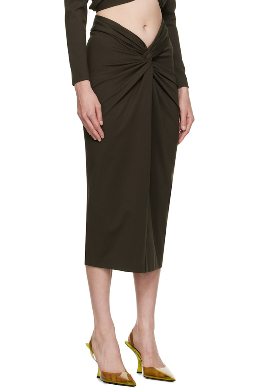 Stretch viscose- and nylon-blend jersey skirt.

· Knotted accent at front
· Zip closure at back

Supplier color: Mocha