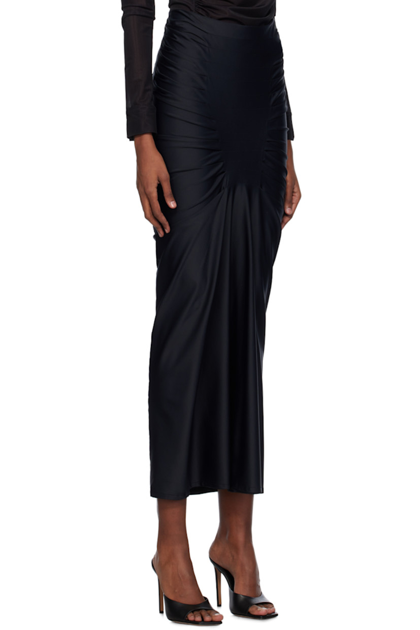 Stretch nylon jersey skirt. 

· Pleats throughout
· Zip closure at back

Supplier color: Black