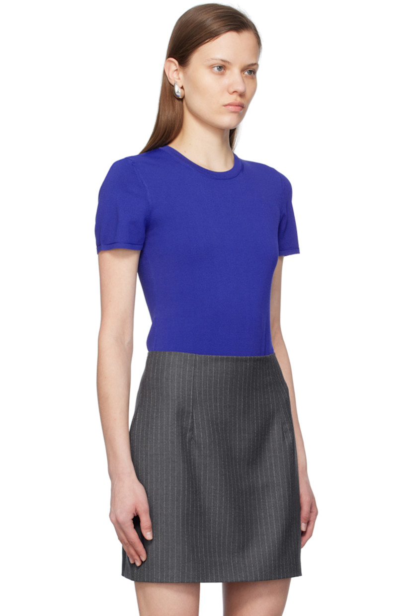 Knit rayon- and nylon-blend bodysuit. 

· Rib knit crewneck
· Press-stud fastening at bottom

Supplier color: Ballpoint