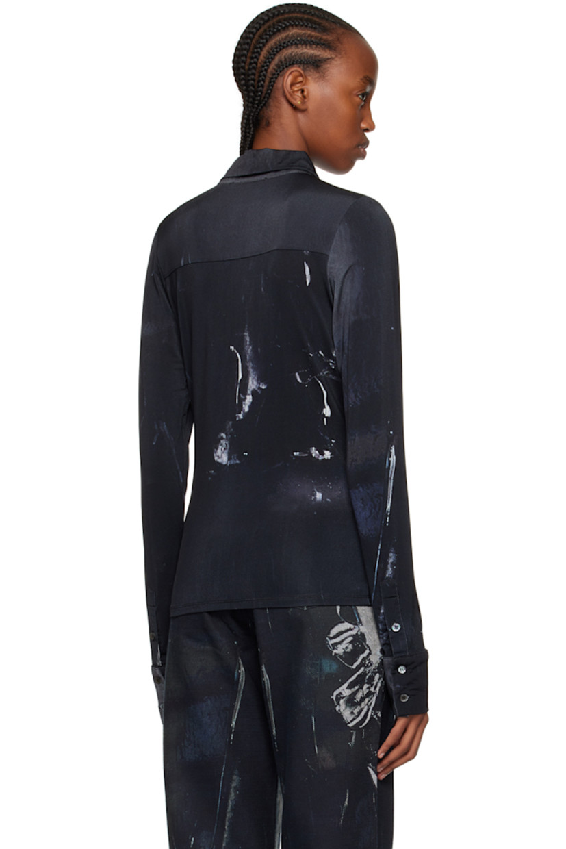 Stretch viscose-blend jersey shirt. Graphic pattern printed throughout.

· Spread collar
· Button closure
· Two-button barrel cuffs
· Mother-of-pearl hardware

Supplier color: Painted flower