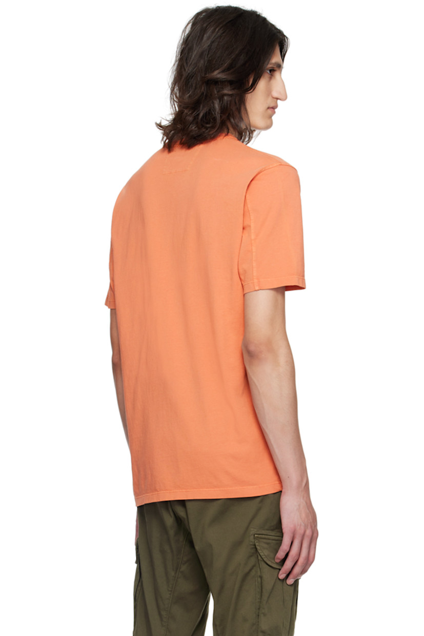 Resist-dyed cotton jersey T-shirt. 

· Rib knit crewneck
· Logo printed at chest

Supplier color: Gold flame