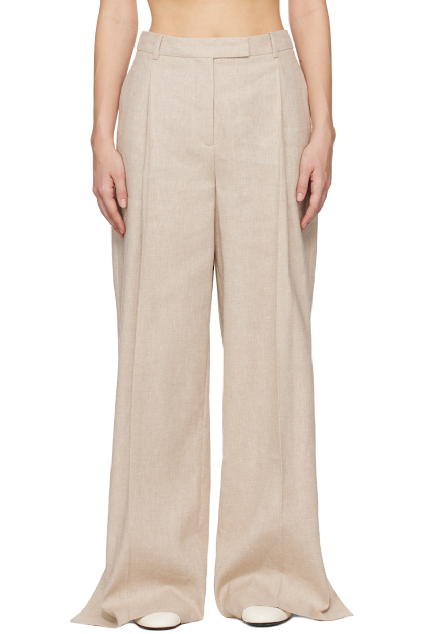 Linen- and cotton-blend hopsack trousers.

· Belt loops
· Three-pocket styling
· Zip-fly
· Pleats at front 
· Vented cuffs

Supplier color: Linen