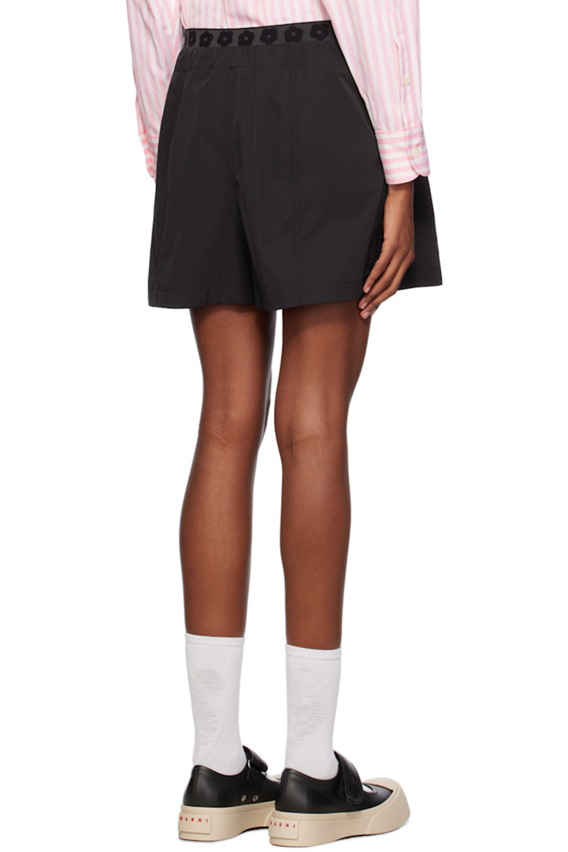 Polyester- and cotton-blend taffeta shorts.

· Floral graphics woven at elasticized waistband
· Drawstring at waist
· Two-pocket styling
· Mock-fly
· Embroidered logo graphic patch at front

Supplier color: Black
