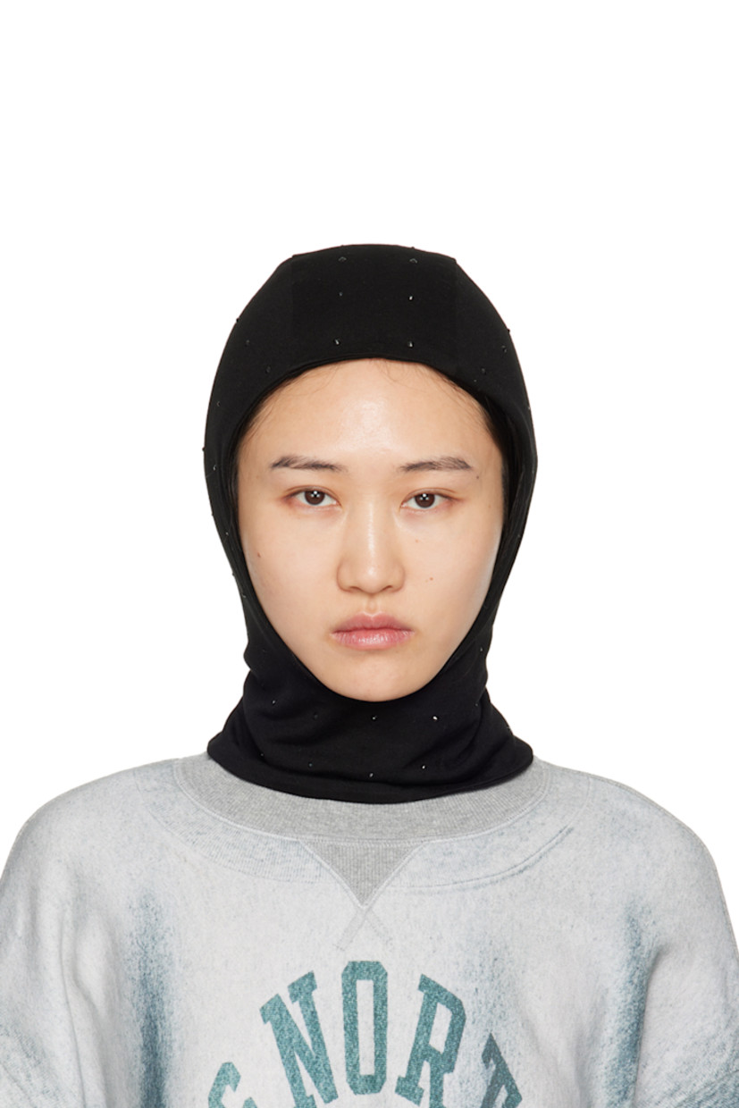 Tencel jersey balaclava in black. Crystal-cut accents throughout. 

Face masks and face coverings are final sale and are not eligible for return or exchange.

Supplier color: Black