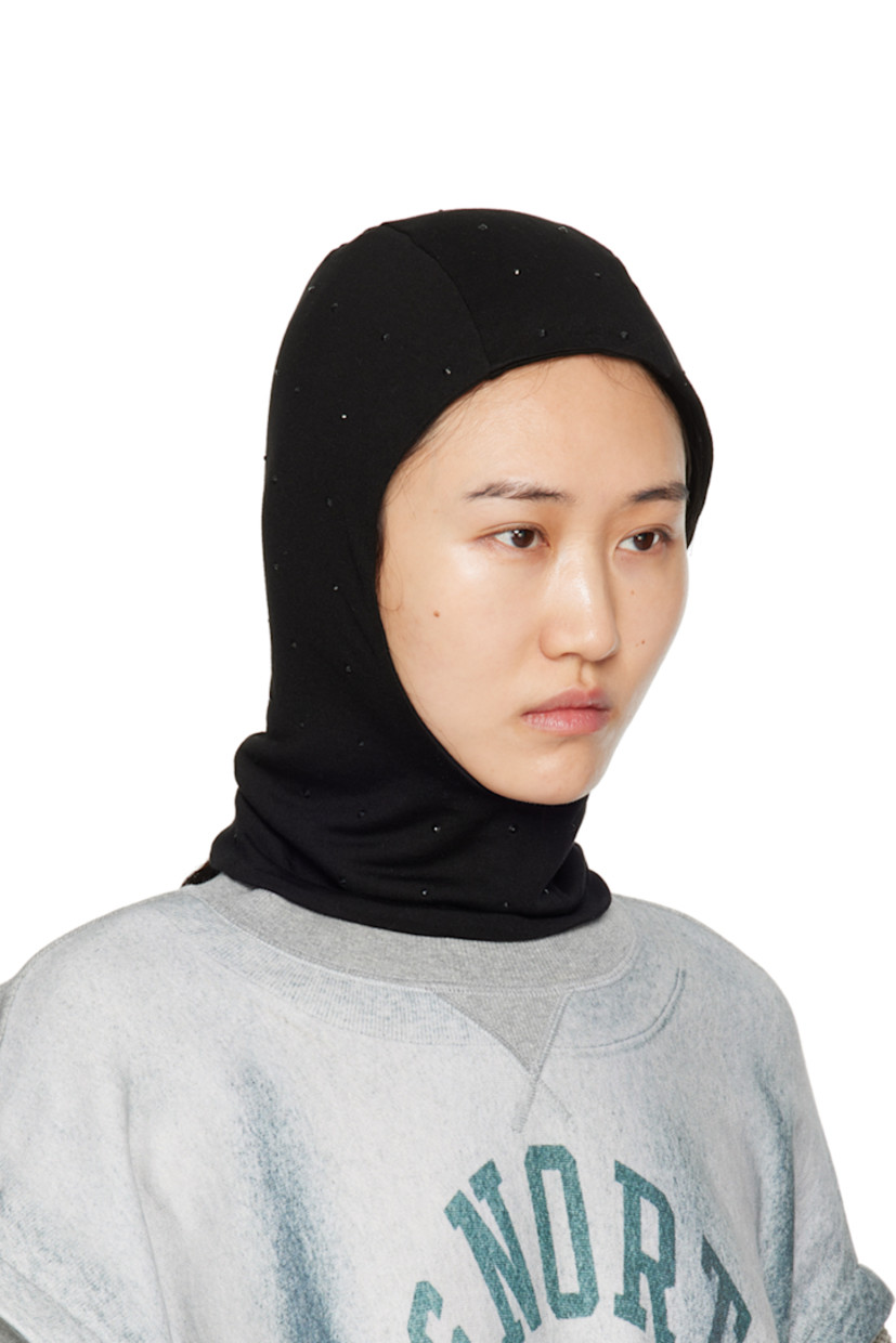 Tencel jersey balaclava in black. Crystal-cut accents throughout. 

Face masks and face coverings are final sale and are not eligible for return or exchange.

Supplier color: Black