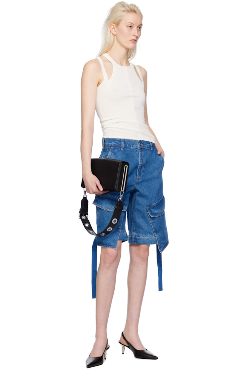 Relaxed-fit straight-leg non-stretch denim jeans. Fading throughout.

· Belt loops and concealed drawstring at waistband
· Four-pocket styling
· Zip-fly
· Detachable panel at legs
· Drawstring at vented cuffs
· Cargo pocket at outseams
· Leather logo patch at back waistband
· Contrast stitching in tan

Supplier color: American blue