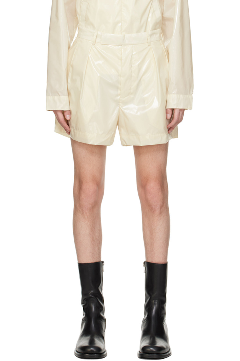 Coated stretch nylon taffeta shorts. 

· Belt loops 
· Four-pocket styling 
· Button-fly
· Pleats at front
· Full polyester georgette lining 

Available exclusively at SSENSE.

Supplier color: Milk