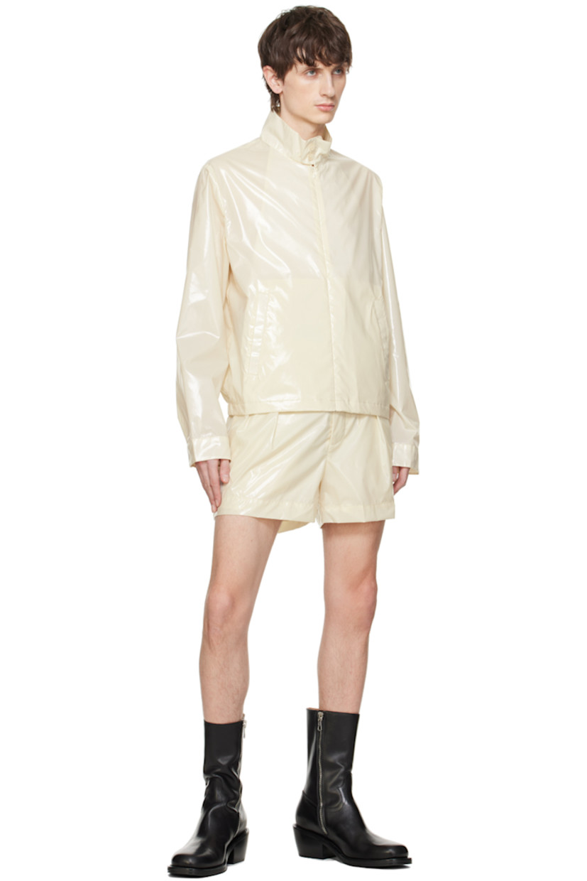 Coated stretch nylon taffeta shorts. 

· Belt loops 
· Four-pocket styling 
· Button-fly
· Pleats at front
· Full polyester georgette lining 

Available exclusively at SSENSE.

Supplier color: Milk