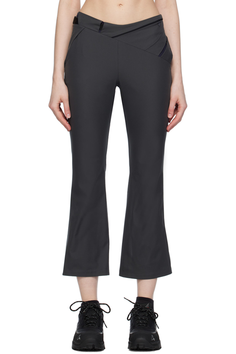 Polyester taffeta trousers.

· Detachable turn-lock belt at waistband
· Single-pocket styling
· Zip pocket at front
· Zip closure at outseam
· Hammer loop at outseam

Supplier color: Charcoal