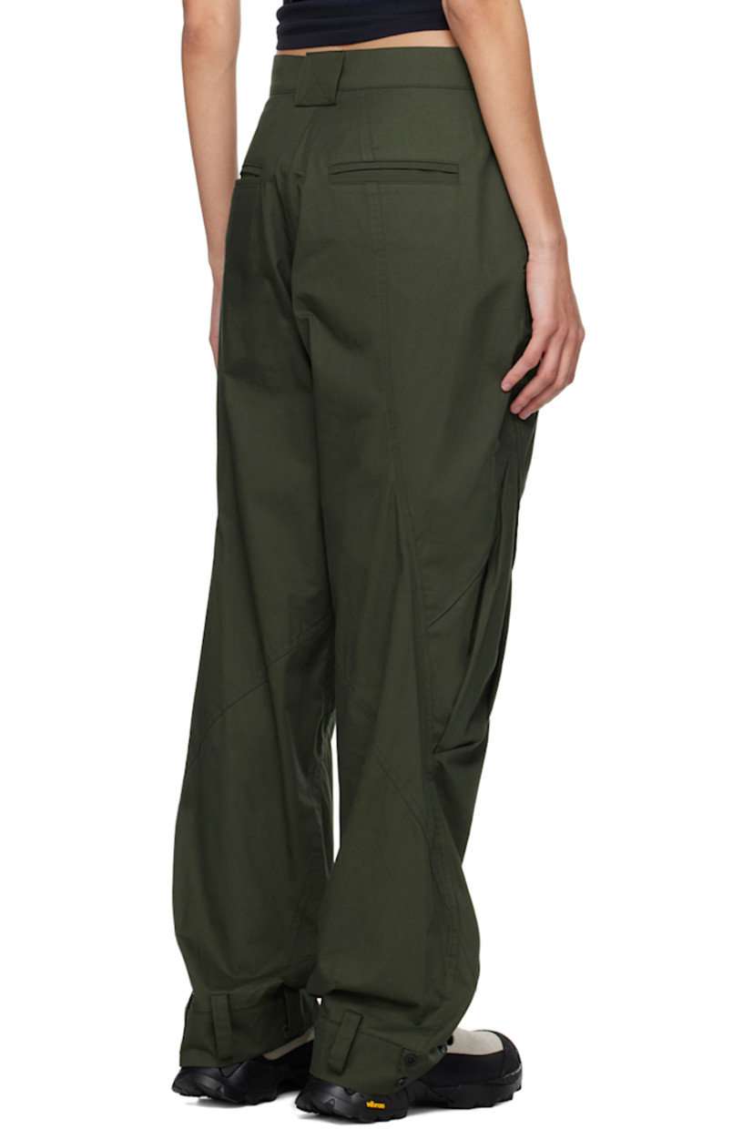 Cotton twill trousers. 

· Paneled construction
· Belt loops
· Four-pocket styling
· Zip-fly
· Pleats at front
· Loops and press-stud fastening at cuffs 
· Flap pocket at outseams 

Supplier color: Khaki