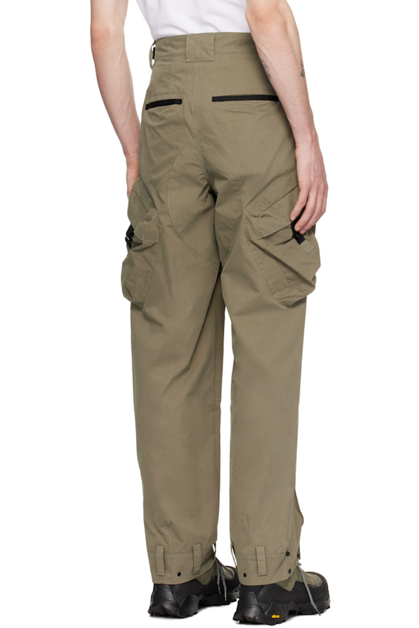 Cotton and nylon-blend peached twill cargo pants.

· Belt loops
· Adjustable velcro tabs at waistband
· Zip closure
· Four-pocket styling
· D-ring and pleats at front
· Loops and press-stud fastening at cuffs 
· Flap pocket at outseams 

Supplier color: Khaki