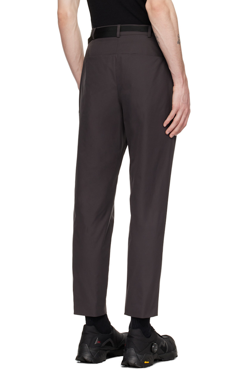 Polyester twill trousers. 

· Detachable press-release belt and belt loops
· Four-pocket styling
· Zip-fly
· Pleats at front

Supplier color: Dark grey