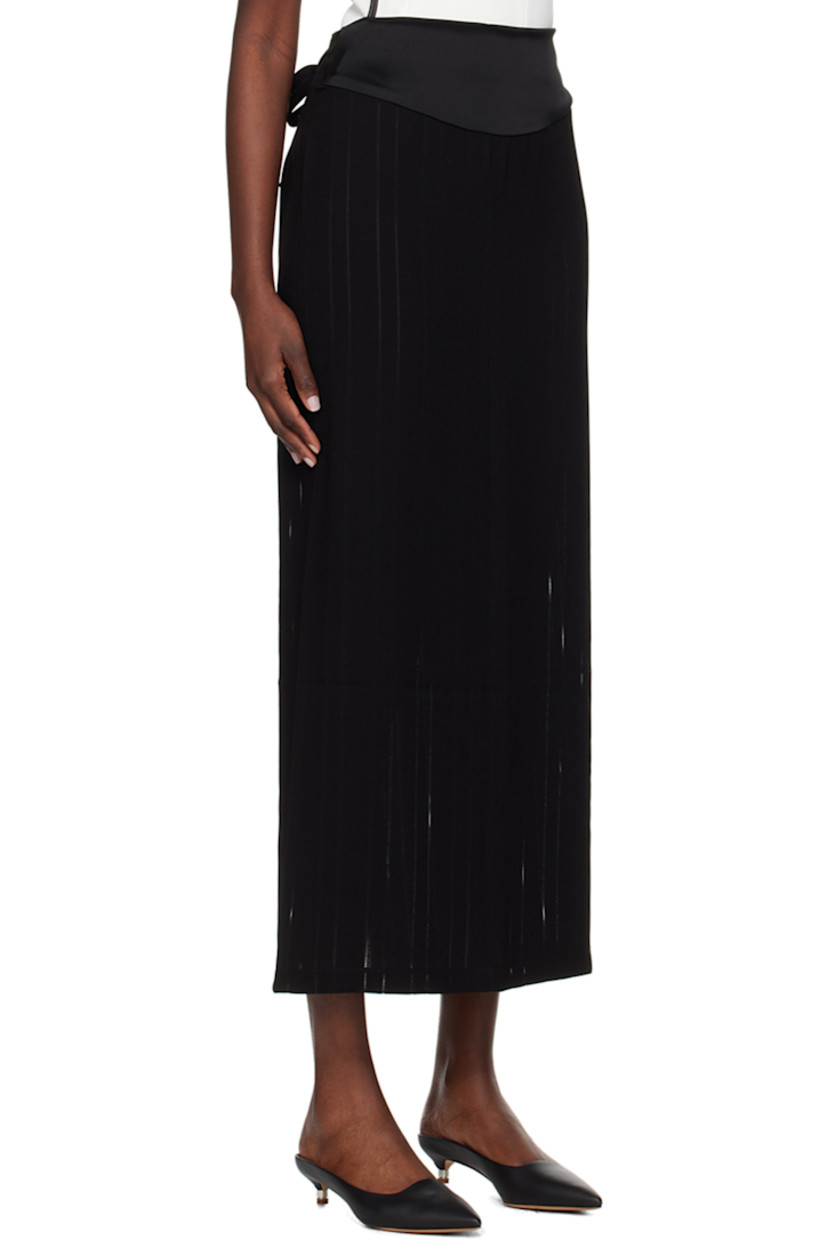 Triacetate- and polyester-blend crepe skirt. Stripes and pointelle detailing throughout.

· Self-tie straps at satin waistband
· Central vent at back hem

Supplier color: Black