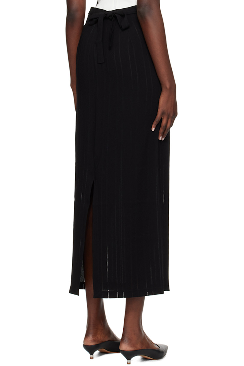Triacetate- and polyester-blend crepe skirt. Stripes and pointelle detailing throughout.

· Self-tie straps at satin waistband
· Central vent at back hem

Supplier color: Black