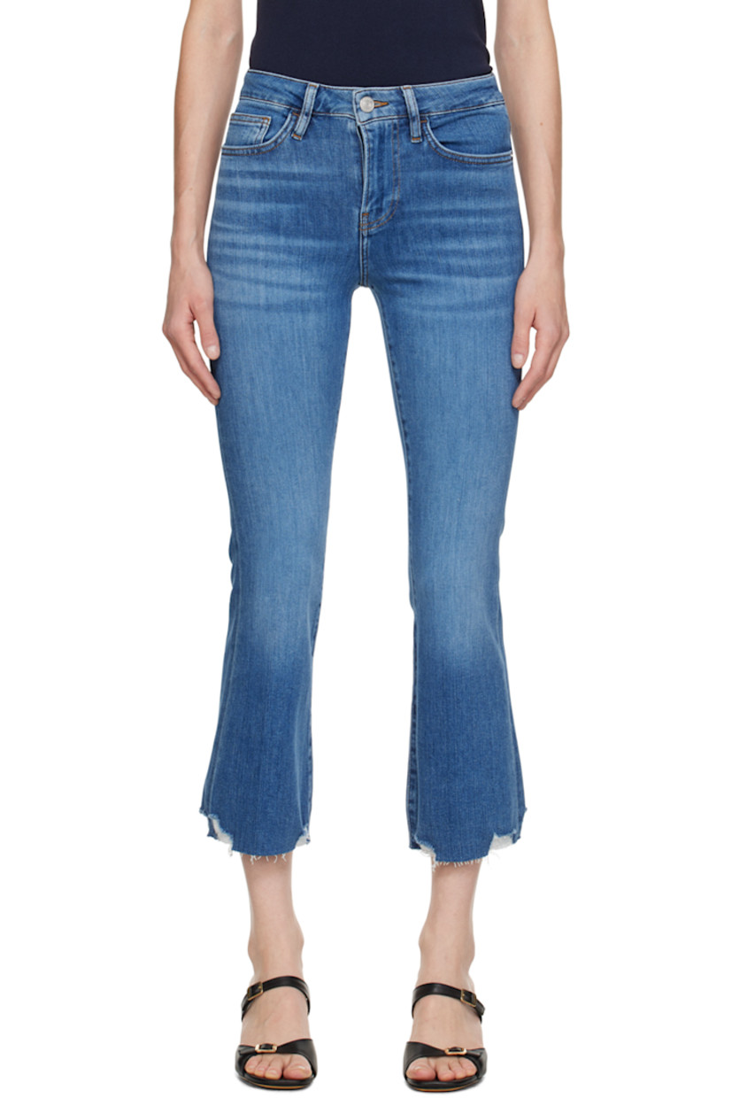 Stretch cotton-blend denim jeans. Fading and whiskering throughout.

· High-rise
· Belt loops
· Five-pocket styling
· Zip-fly
· Cropped leg
· Distressing and raw edge at cuffs
· Logo-engraved silver-tone hardware
· Contrast stitching in tan

Supplier color: Jetty modern chew