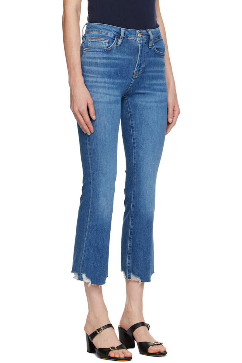 Stretch cotton-blend denim jeans. Fading and whiskering throughout.

· High-rise
· Belt loops
· Five-pocket styling
· Zip-fly
· Cropped leg
· Distressing and raw edge at cuffs
· Logo-engraved silver-tone hardware
· Contrast stitching in tan

Supplier color: Jetty modern chew