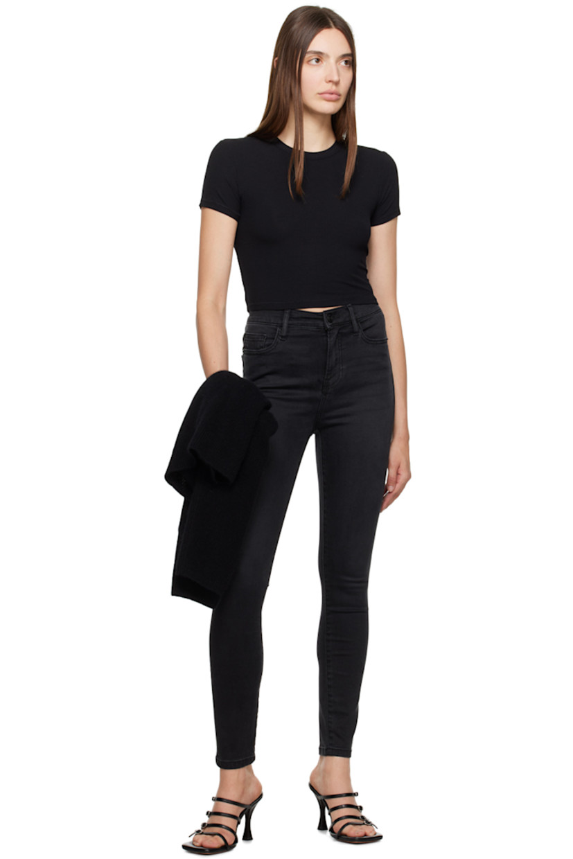 Skinny-fit stretch denim jeans. Whiskering throughout.

· High-rise
· Belt loops
· Five-pocket styling
· Zip-fly
· Cropped leg
· Logo-engraved tonal hardware

Supplier color: Kerry