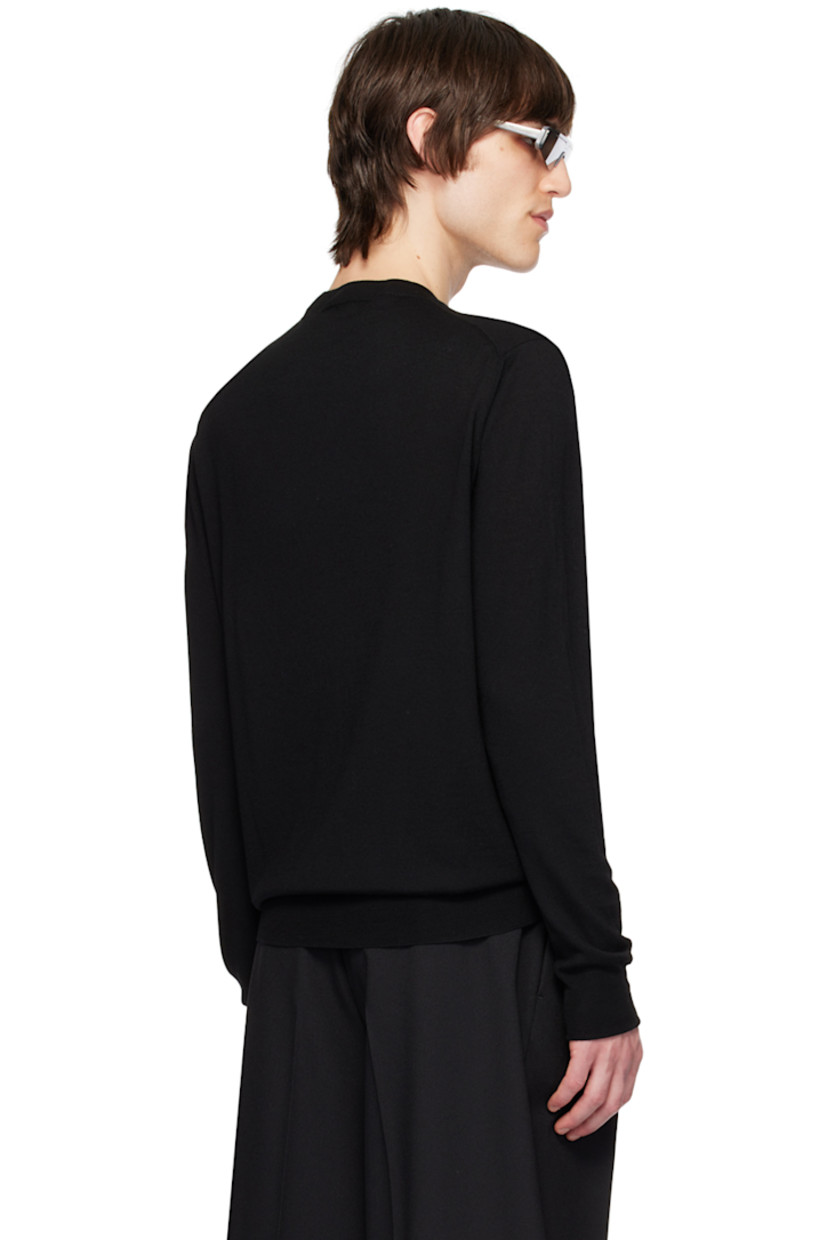 Knit RWS-certified virgin wool sweater. 

· Rib knit crewneck, hem, and cuffs
· Graphic patch embroidered at front
· Logo embroidered at sleeve

Part of the Stella McCartney Sorayama capsule collection.

Made from cruelty-free, non-animal materials.

Supplier color: Black