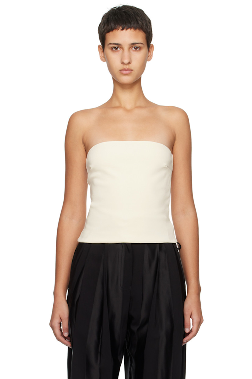 Stretch FSC-certified viscose-blend jersey camisole.

· Straight neck
· Darts at chest
· Zip closure at back
· Full jersey lining

Supplier color: Crema