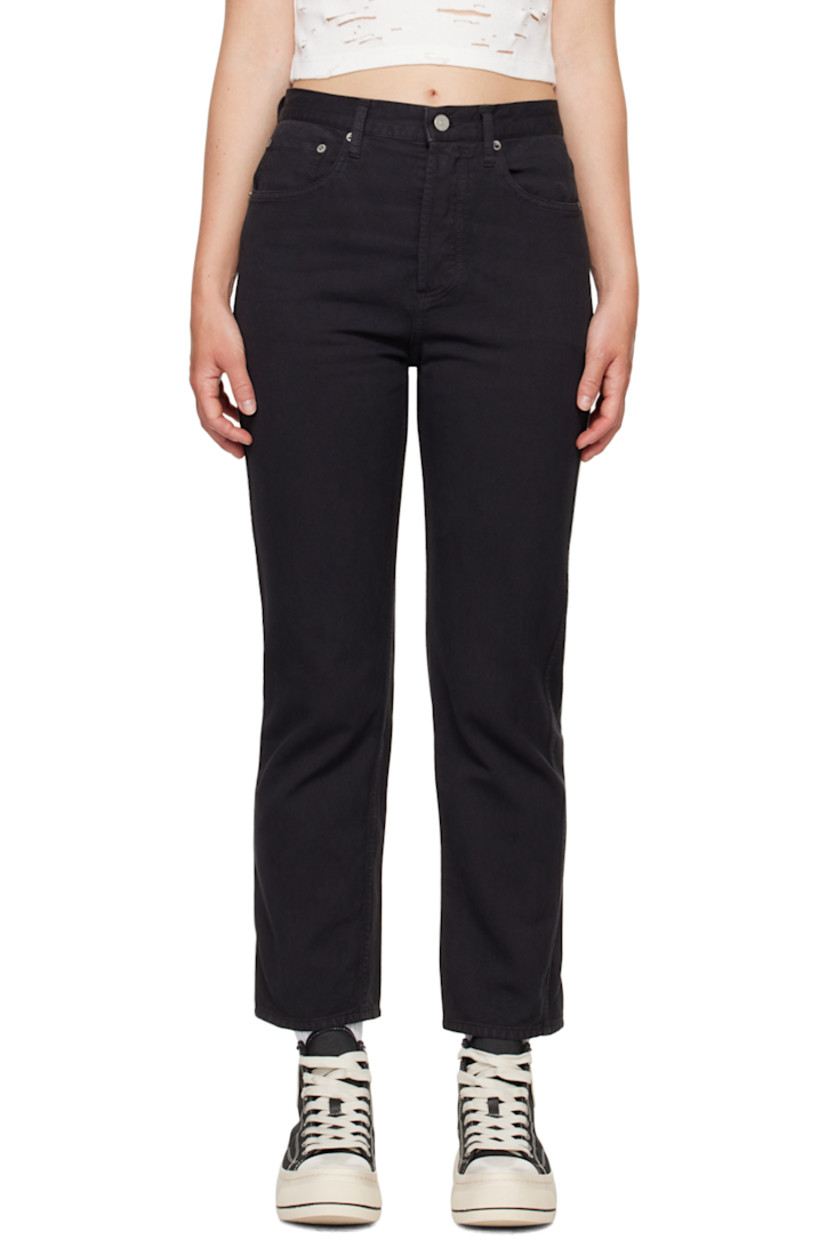 Garment-dyed cotton Bedford cord jeans.

· Belt loops
· Five-pocket styling
· Button-fly
· Buckskin logo patch at back waistband
· Logo-engraved antiqued silver-tone hardware

Supplier color: Black
