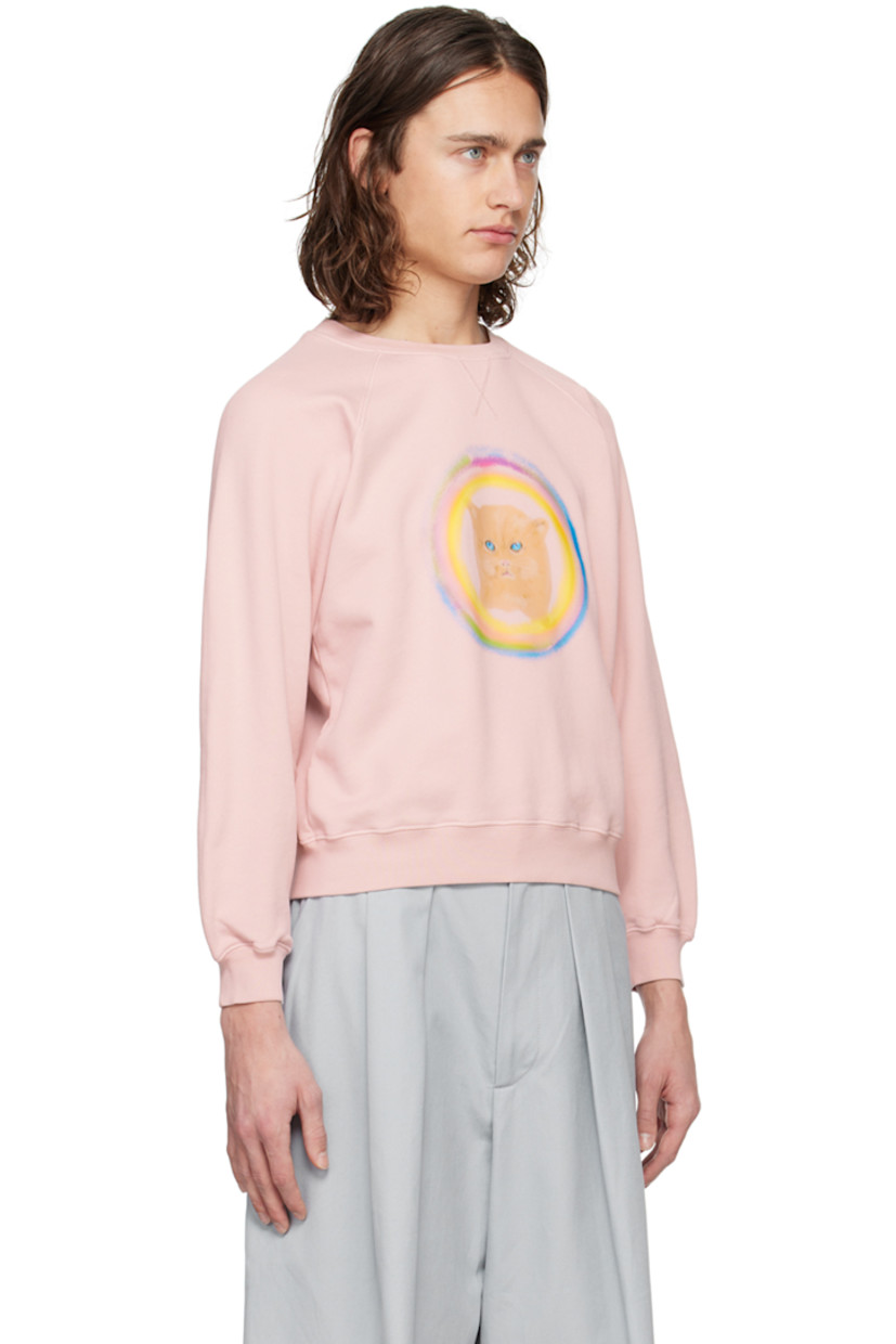 French terry sweatshirt. 

· Rib knit crewneck, hem, and cuffs
· Graphic printed at front
· Raglan sleeves 

Suppier color: Blush