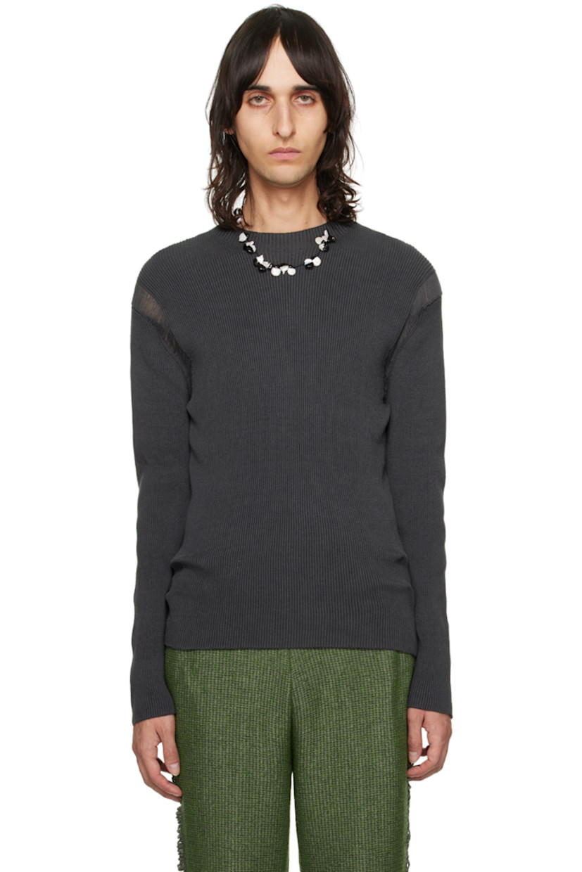 Hand-rib knit cotton T-shirt.

· Crewneck
· Laddering at dropped shoulders
· Logo flag at back collar

Available exclusively at SSENSE.

Supplier color: Slate