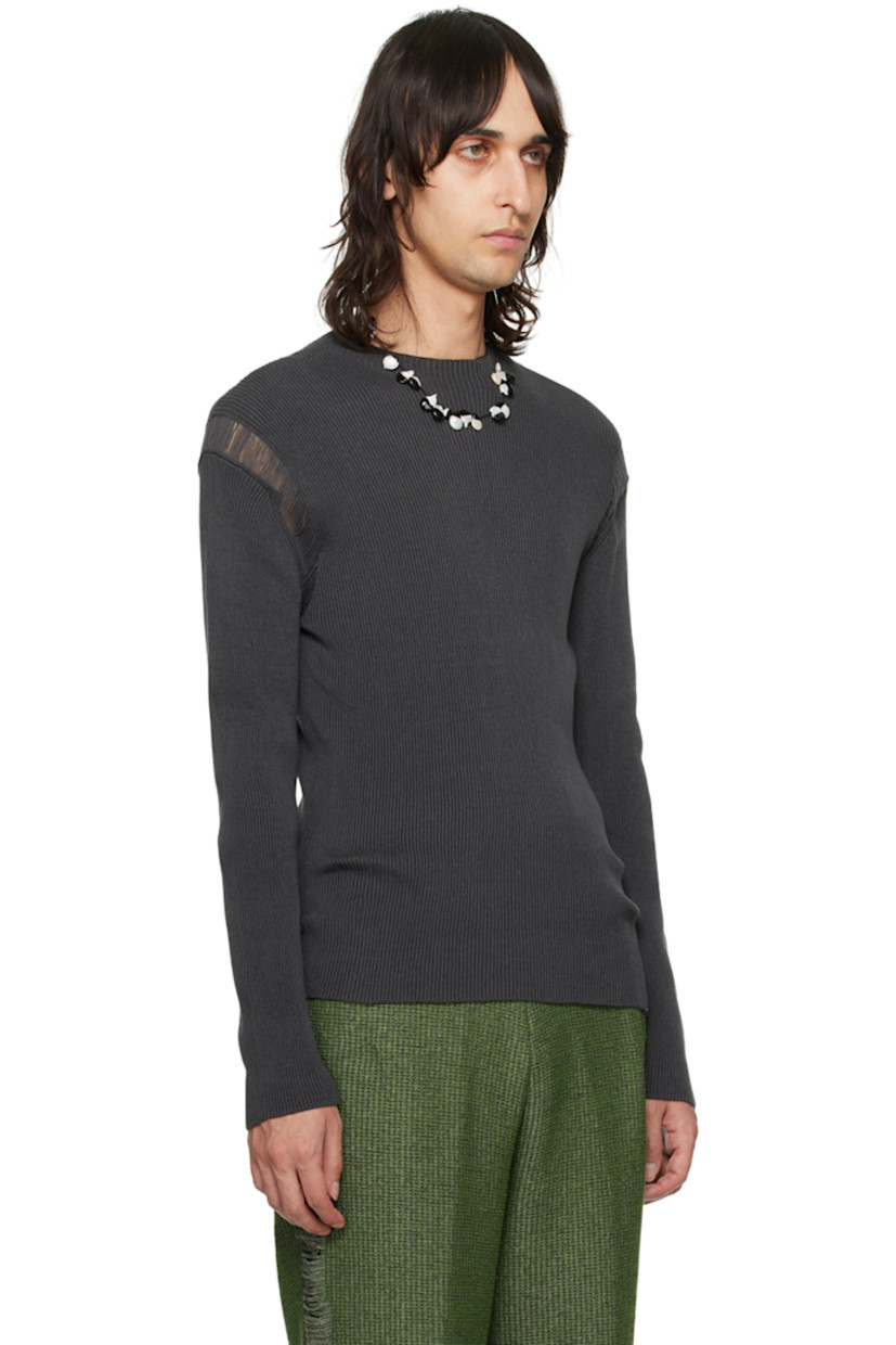 Hand-rib knit cotton T-shirt.

· Crewneck
· Laddering at dropped shoulders
· Logo flag at back collar

Available exclusively at SSENSE.

Supplier color: Slate