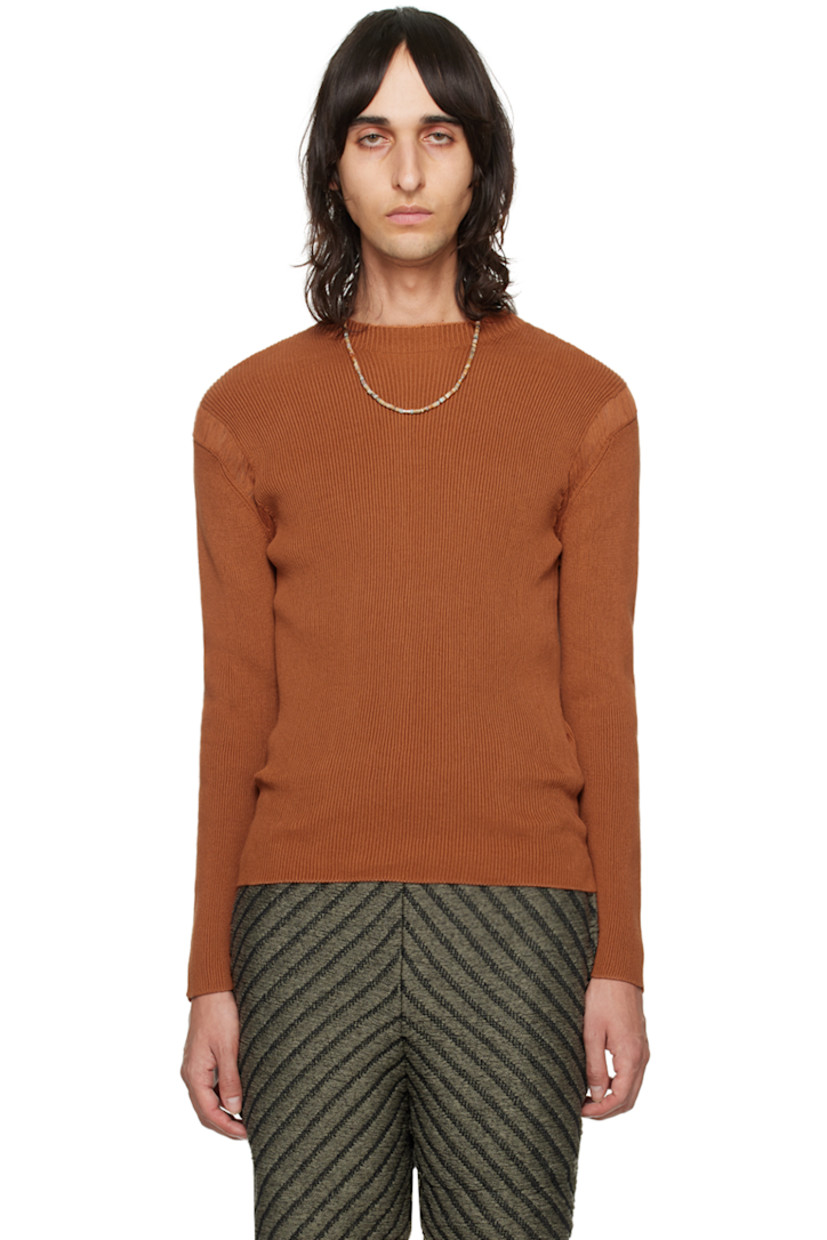 Hand-rib knit cotton T-shirt.

· Crewneck
· Laddering at dropped shoulders
· Logo flag at back collar

Available exclusively at SSENSE.

Supplier color: Copper