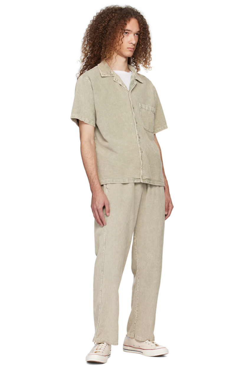 Relaxed-fit cotton corduroy trousers. 

· Drawstring at elasticized waistband
· Two-pocket styling

Supplier color: Citron sage