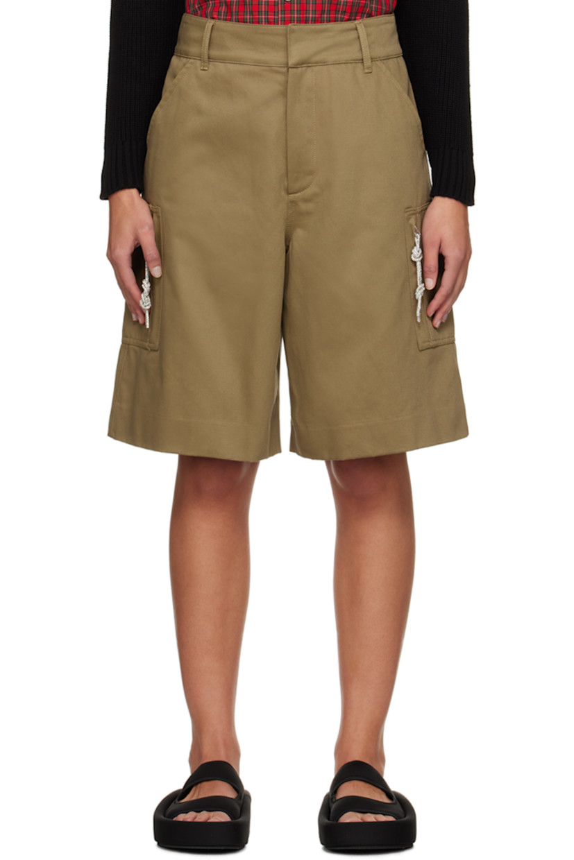 Cotton twill shorts.

· Belt loops
· Three-pocket styling
· Zip-fly
· Zip pocket at outseams

Supplier color: Military green