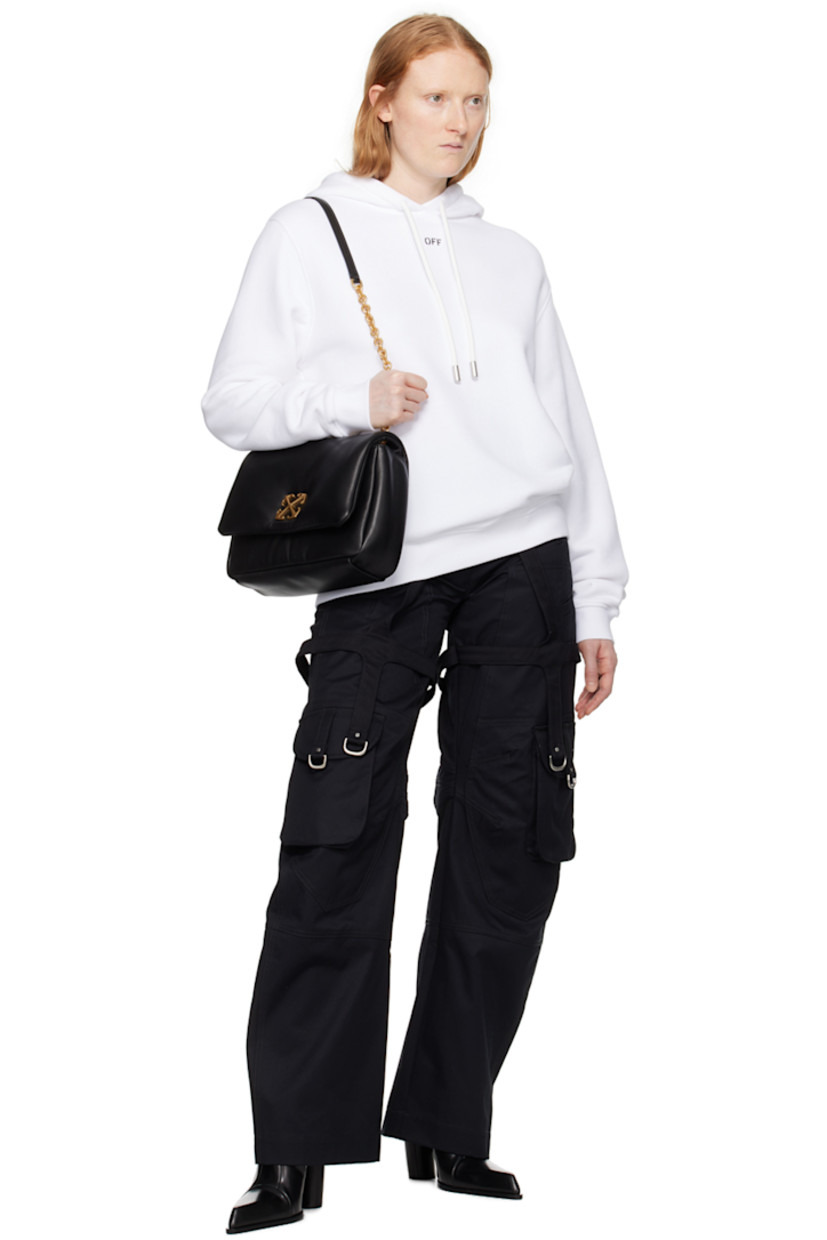 Organic cotton French terry hoodie.

· Drawstring at hood
· Logo printed at chest
· Rib knit hem and cuffs
· Logo graphic embroidered at back

Supplier color: White