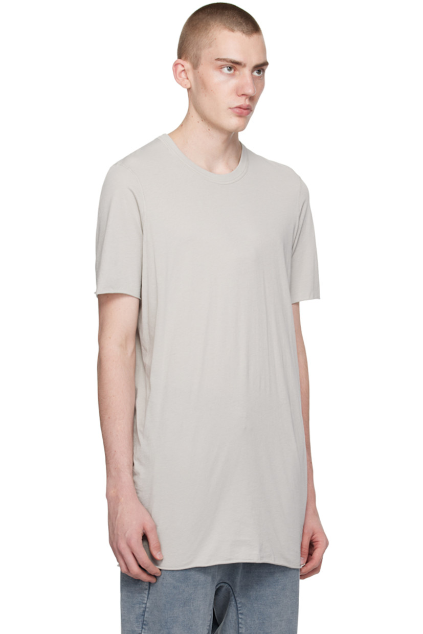 Garment-dyed cotton jersey T-shirt. 

· Rib knit crewneck
· Rolled edge at hem and cuffs
· Extended trim and offset seam at back

Supplier color: Light grey