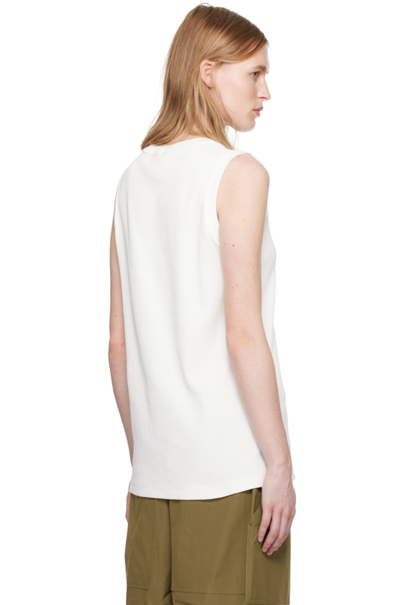 Rib knit stretch cotton tank top. Crewneck.

Supplier color: Off white