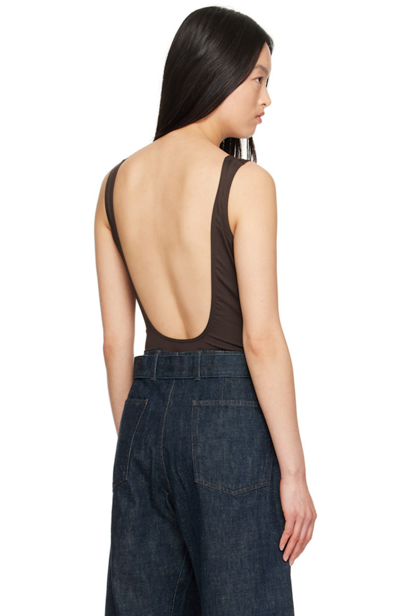 Stretch nylon jersey bodysuit.

· Scoop neck
· Low back 
· Partial jersey lining

Supplier color: Coffee