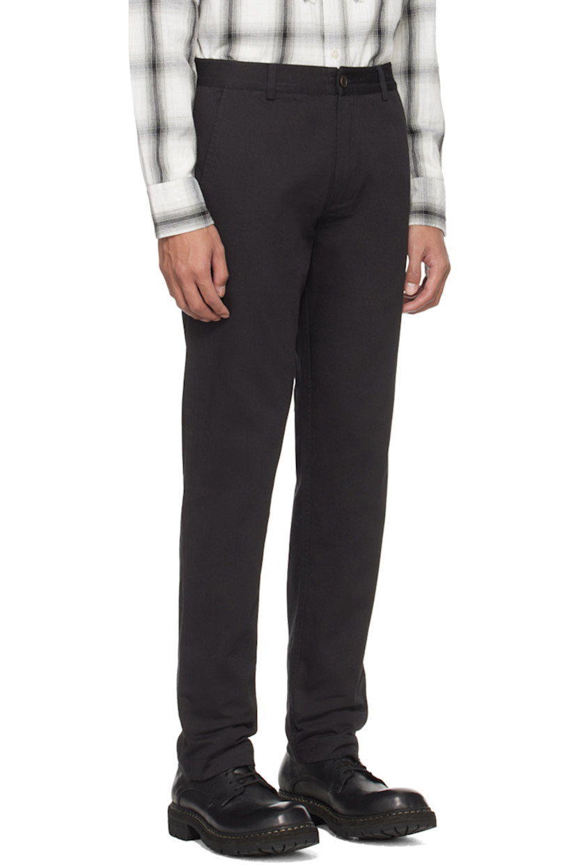 Slim-fit straight-leg cotton twill trousers.

· Low-rise
· Belt loops
· Four-pocket styling
· Zip-fly

Supplier color: Black