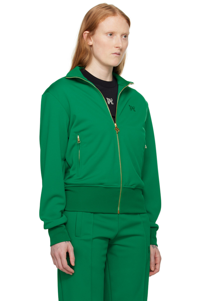 Polyester jersey track jacket. 

· Rib knit stand collar, hem, and cuffs
· Logo hardware at zip closure 
· Logo embroidered at chest 
· Zip pockets

Supplier color: Green