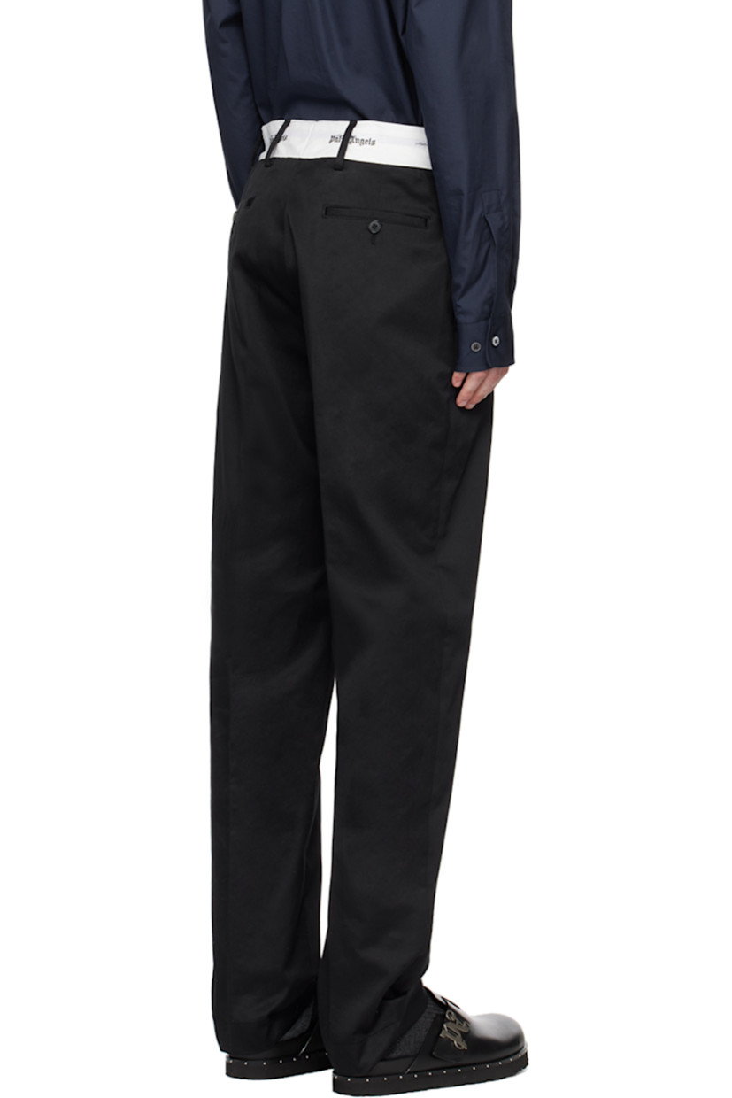 Cotton twill trousers. 

· Belt loops
· Text- and logo-woven trim at waistband 
· Four-pocket styling 
· Zip-fly
· Creased legs
· Logo printed at back waistband 

Supplier color: Black/Off-white
