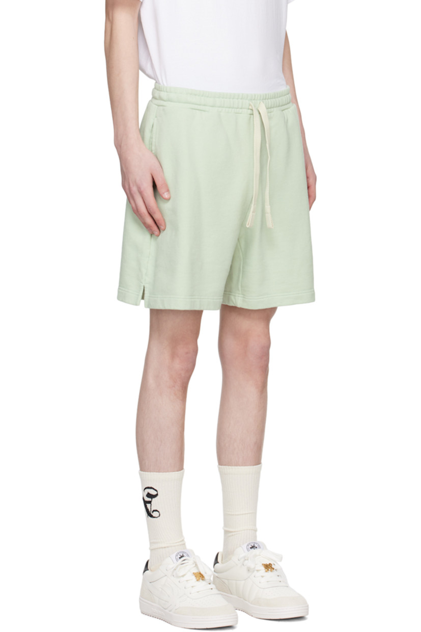 French terry shorts. 

· Drawstring at elasticized waistband
· Two-pocket styling
· Logo embroidered at cuff
· Vented outseams
· Partial jersey lining

Supplier color: Mint/Mint