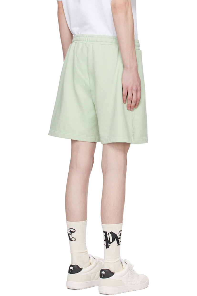 French terry shorts. 

· Drawstring at elasticized waistband
· Two-pocket styling
· Logo embroidered at cuff
· Vented outseams
· Partial jersey lining

Supplier color: Mint/Mint