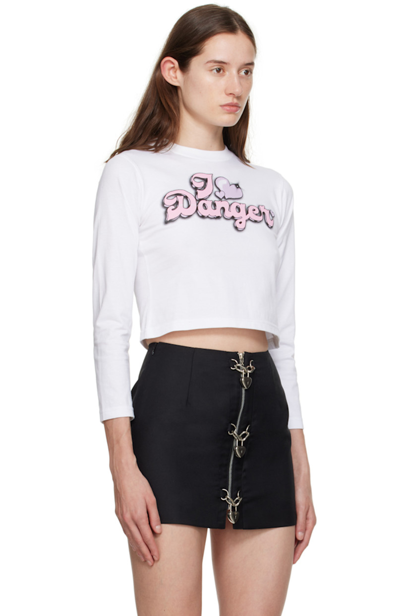 Cotton jersey T-shirt.

· Rib knit crewneck
· Graphic printed at front

Supplier color: White/Pink