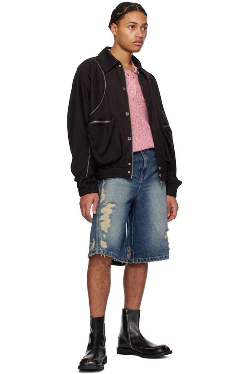 Open knit cotton-blend polo. 

· Spread collar
· Three-button placket
· Rib knit hem and cuffs 
· Flap pocket at side seam 

Supplier color: Pink