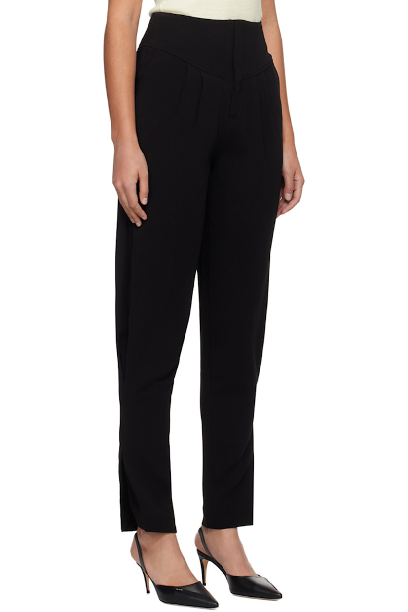 Stretch viscose crepe trousers.

· Paneled construction
· Two-pocket styling
· Zip-fly
· Pleats at front waistand

Supplier color: Black