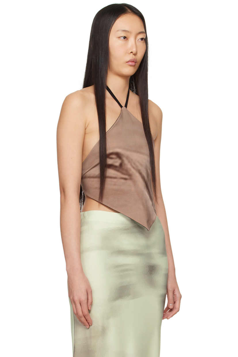 Stretch organic cotton tank top. Graphic pattern printed throughout.

· Cropped handkerchief hem
· Self-tie halter straps
· Self-tie straps at open back

Wholesale exclusivity at SSENSE.

Supplier color: Red