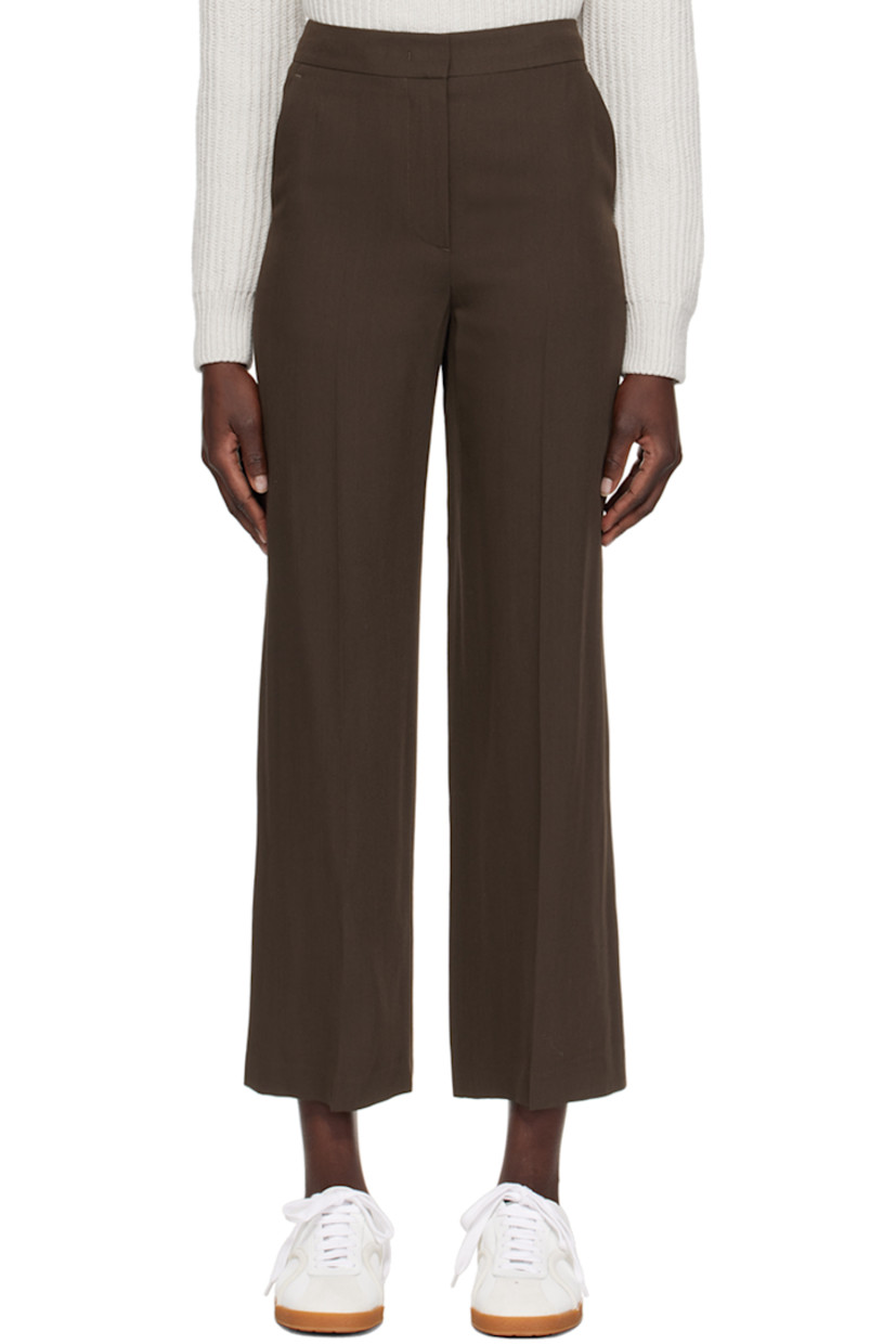 Straight-fit viscose- and wool-blend twill trousers.

· Belt loops
· Four-pocket styling
· Zip-fly
· Creased legs

Supplier color: Brown